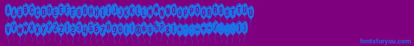 SfBalloonsThin Font – Blue Fonts on Purple Background