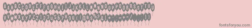 SfBalloonsThin-Schriftart – Graue Schriften auf rosa Hintergrund