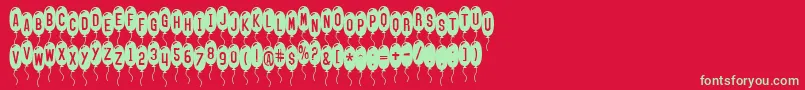 SfBalloonsThin Font – Green Fonts on Red Background