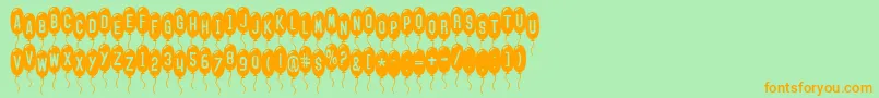 SfBalloonsThin Font – Orange Fonts on Green Background