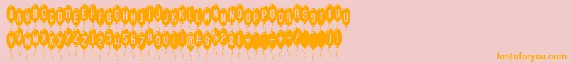 Шрифт SfBalloonsThin – оранжевые шрифты на розовом фоне