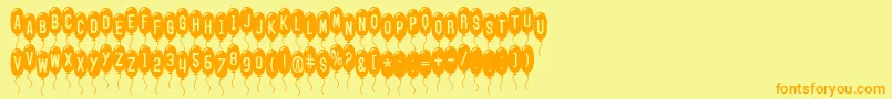 SfBalloonsThin Font – Orange Fonts on Yellow Background