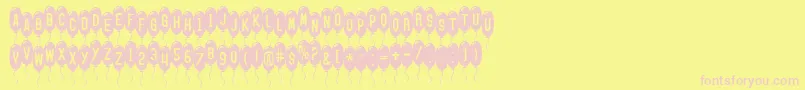 SfBalloonsThin Font – Pink Fonts on Yellow Background