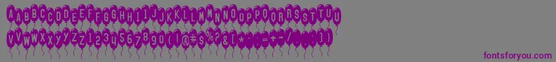 Шрифт SfBalloonsThin – фиолетовые шрифты на сером фоне