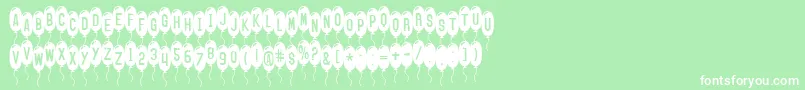 SfBalloonsThin Font – White Fonts on Green Background