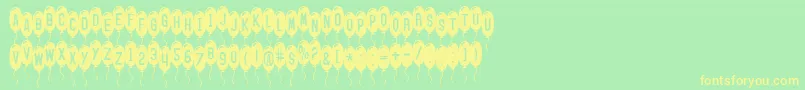 SfBalloonsThin Font – Yellow Fonts on Green Background