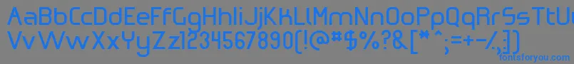 フォントOmicronZeta – 灰色の背景に青い文字