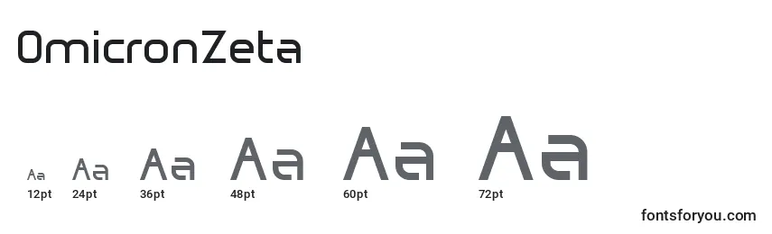Размеры шрифта OmicronZeta