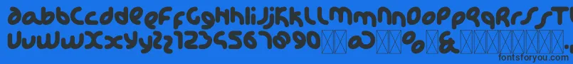 KdhappiRegular-Schriftart – Schwarze Schriften auf blauem Hintergrund