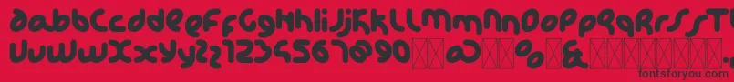 KdhappiRegular Font – Black Fonts on Red Background