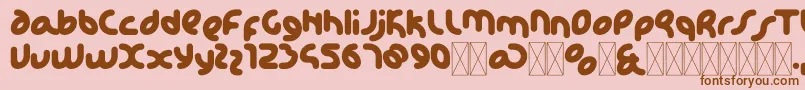 KdhappiRegular Font – Brown Fonts on Pink Background