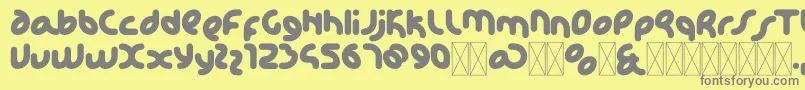 KdhappiRegular Font – Gray Fonts on Yellow Background