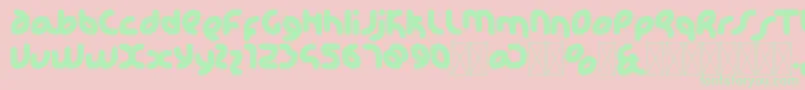 KdhappiRegular Font – Green Fonts on Pink Background