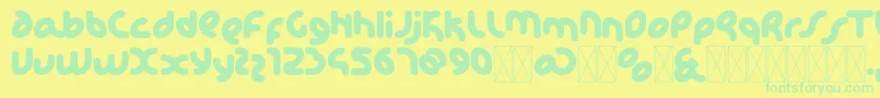 KdhappiRegular Font – Green Fonts on Yellow Background