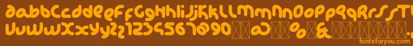 KdhappiRegular Font – Orange Fonts on Brown Background