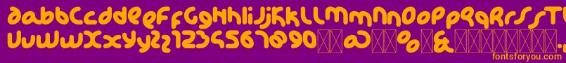 KdhappiRegular Font – Orange Fonts on Purple Background