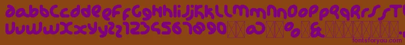 KdhappiRegular Font – Purple Fonts on Brown Background