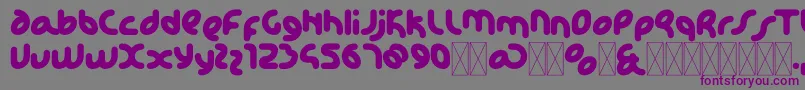 フォントKdhappiRegular – 紫色のフォント、灰色の背景