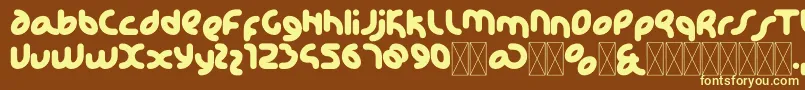 Шрифт KdhappiRegular – жёлтые шрифты на коричневом фоне