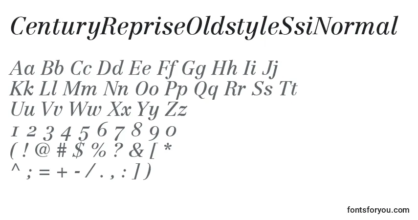 A fonte CenturyRepriseOldstyleSsiNormal – alfabeto, números, caracteres especiais