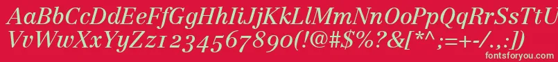 CenturyRepriseOldstyleSsiNormal Font – Green Fonts on Red Background