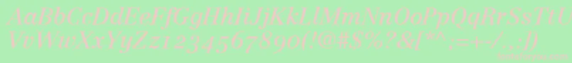 フォントCenturyRepriseOldstyleSsiNormal – 緑の背景にピンクのフォント