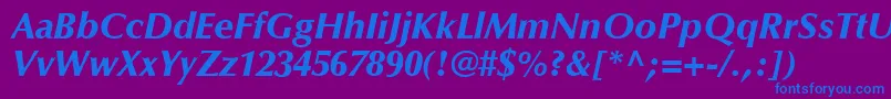 Шрифт OptimaLtBlackItalic – синие шрифты на фиолетовом фоне