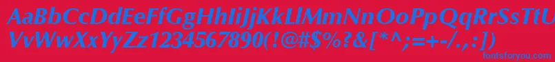 OptimaLtBlackItalic Font – Blue Fonts on Red Background