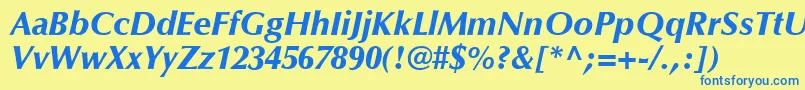 OptimaLtBlackItalic Font – Blue Fonts on Yellow Background