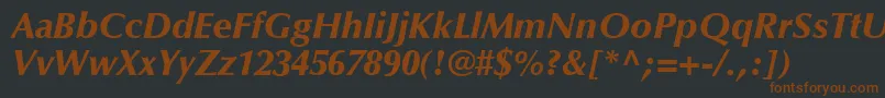 OptimaLtBlackItalic Font – Brown Fonts on Black Background