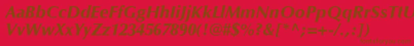 OptimaLtBlackItalic Font – Brown Fonts on Red Background