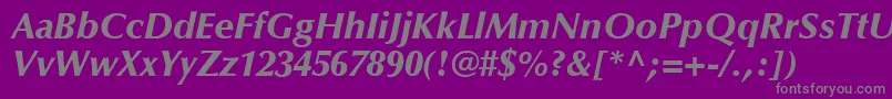フォントOptimaLtBlackItalic – 紫の背景に灰色の文字