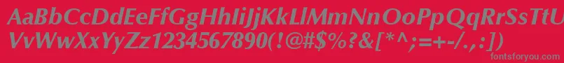 OptimaLtBlackItalic Font – Gray Fonts on Red Background