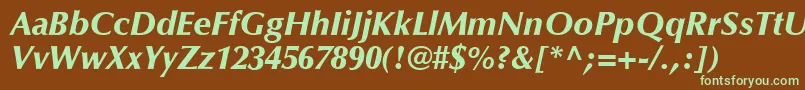 fuente OptimaLtBlackItalic – Fuentes Verdes Sobre Fondo Marrón