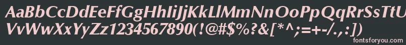 フォントOptimaLtBlackItalic – 黒い背景にピンクのフォント