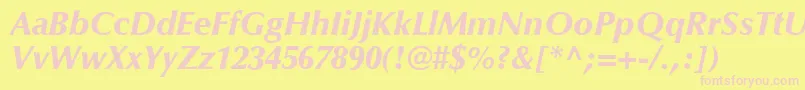 OptimaLtBlackItalic Font – Pink Fonts on Yellow Background