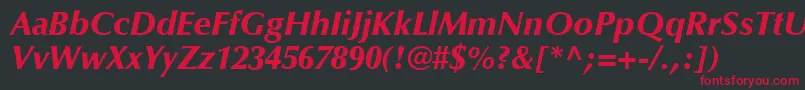 OptimaLtBlackItalic Font – Red Fonts on Black Background