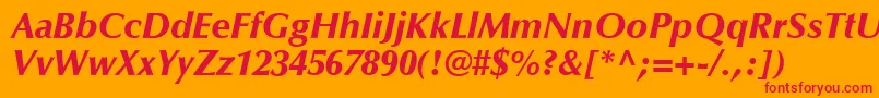 OptimaLtBlackItalic Font – Red Fonts on Orange Background