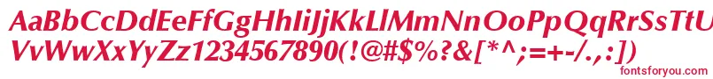 フォントOptimaLtBlackItalic – 白い背景に赤い文字