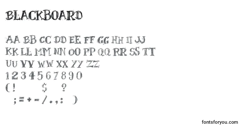 Schriftart Blackboard – Alphabet, Zahlen, spezielle Symbole
