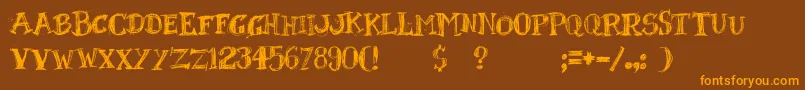 Blackboard Font – Orange Fonts on Brown Background