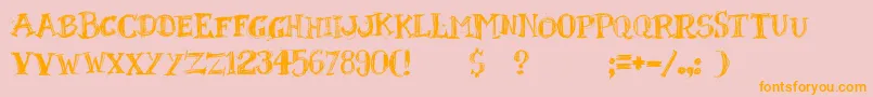 Blackboard Font – Orange Fonts on Pink Background