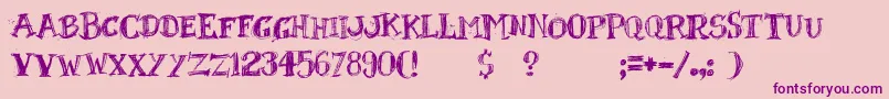 Blackboard Font – Purple Fonts on Pink Background