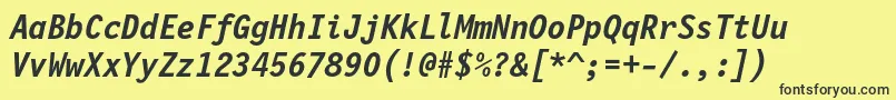 Lettrgoth12cbtBolditalic Font – Black Fonts on Yellow Background
