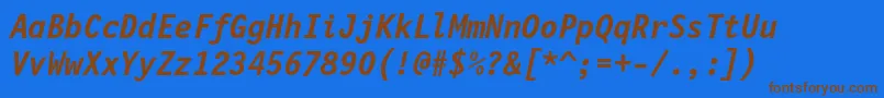 Police Lettrgoth12cbtBolditalic – polices brunes sur fond bleu