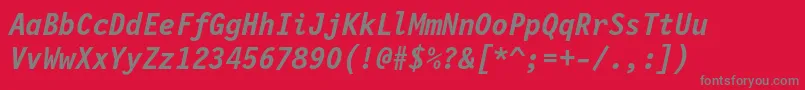 Lettrgoth12cbtBolditalic Font – Gray Fonts on Red Background