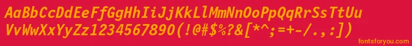Lettrgoth12cbtBolditalic Font – Orange Fonts on Red Background