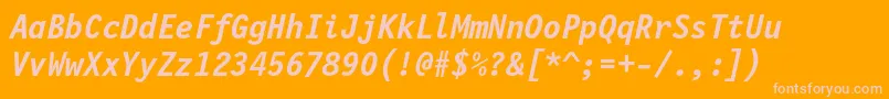 Lettrgoth12cbtBolditalic-fontti – vaaleanpunaiset fontit oranssilla taustalla
