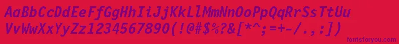 Lettrgoth12cbtBolditalic Font – Purple Fonts on Red Background