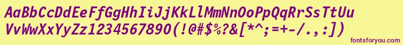 En savoir plus sur la police Lettrgoth12cbtBolditalic Police Lettrgoth12cbtBolditalic – polices violettes sur fond jaune